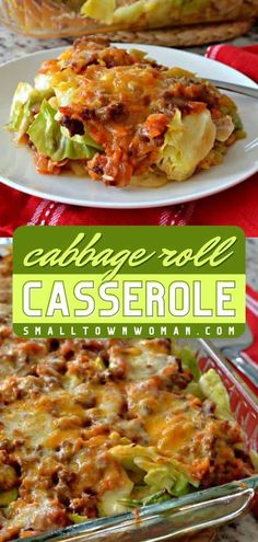 cabbage roll casserole with cheese and ground beef is an easy dinner recipe that's ready in under 30 minutes