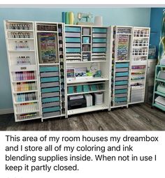 this area of my room houses my dream box and i store all of my coloring and ink blending supplies inside