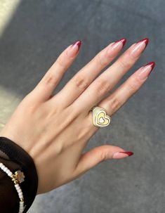 Jel Nails Ideas, Red Fun Nails, Nails With Red Dress, Nails For Red Dress, Heart Nail Ideas