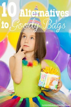 Tired of spending money on cheap toys and candy for Birthday Party Goody Bags? Want to give something that kids (and their parents) will actually appreciate? We've got 10 alternatives to goody bags that are affordable and are things that you will actually enjoy giving. 10 Alternatives to Goody Bags. SunshineandHurricanes.com