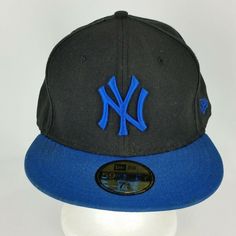 NY Yankees Fitted 7 5/8 Black Crown Blue Bill New Era Baseball Wool Hat or Cap Back of hat will be folded into rest of hat for shipping purposes and will be shipped in a box to prevent damage Used. This hat is dirty especially in interior and needs a cleaning. May have wrinkles or creases due to use. May also have lint from storage. Please see ALL photos. 60518HatBox4 Classic Blue Sports Hat, Classic Blue Snapback Fitted Hat, Classic Blue Snapback Hat For Streetwear, Classic Adjustable Blue Fitted Hat, Classic Blue Baseball Cap, Classic Blue Fitted Baseball Cap, Vintage Blue Sports Hat, Blue Visor Fitted Hat For Streetwear, Yankee Fitted