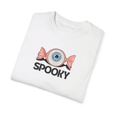 Get ready for a fun and spooky Halloween with this unique Candy Eyeball Halloween Shirt! Featuring an eye-catching design, this shirt showcases a candy eyeball with an animated, cartoon-like style that's both creepy and playful. Perfect for Halloween lovers, this shirt adds a quirky and festive touch to your holiday wardrobe. Whether you're heading to a party, trick-or-treating, or just want to embrace the Halloween spirit, this shirt will make you stand out in a crowd! Soft, comfortable, and stylish - grab yours today and get into the Halloween mood! Key Features: Unique animated candy eyeball design Soft and breathable fabric Unisex fit, available in multiple sizes Perfect for Halloween parties, events, and casual wear Materials: 100% Cotton | Machine washable Sizing: Please refer to the Novelty White Halloween Shirt, White Novelty Halloween Shirt, Fun White Halloween T-shirt, Spooky White T-shirt With Custom Print, Spooky Candy, Candy Eyeballs, Halloween Eyeballs, Holiday Wardrobe, Unique Halloween