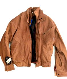 This is a nice Women's tan leather jacket - Medium - Leathermode w/ tags. Cozy interior with plaid inlay. Ships fast! Thanks for looking! Retro Brown Leather Jacket For Winter, Fitted Brown Leather Jacket For Cold Weather, Vintage Brown Retro Leather Jacket For Winter, Retro Brown Leather Outerwear, Retro Leather Outerwear For Fall, Retro Brown Outerwear For Cold Weather, Casual Brown Leather Jacket For Cold Weather, Retro Brown Leather Jacket For Fall, Retro Leather Jacket For Outdoor