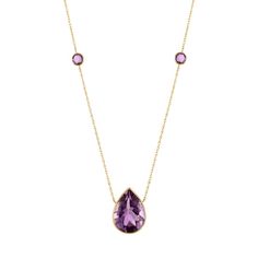 10K GOLD AMETHYST TEAR DROP STATION NECKLACE, 8.46ctw Formal Drop Amethyst Necklaces, Formal Amethyst Drop Necklace, Formal Drop Amethyst Necklace, Purple Drop Necklace For Formal Occasions, Formal Purple Drop Necklace, Drop Station, Gold And Purple, Taking A Walk, Stylish Watches