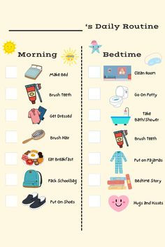 the daily routine is shown in this poster