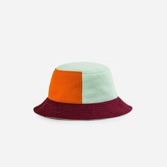 Colorful jacquard knit bucket hat with deadstock neon topstitching. Details Body: 100% Acrylic Lining: 100% CottonMachine wash gentle, lay flat to reshape and dry8.5"w, 3.5"h, 2.25" brim Knit Bucket Hat, Winter Walk, Jacquard Knit, Cold Winter, Wine Red, Lay Flat, Cobalt, Sale Items, Color Blocking