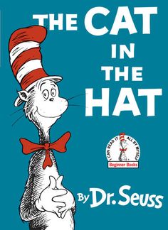 the cat in the hat for beginning readers by dr seuss, with an old blue book cover