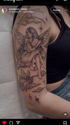 a woman with a tattoo on her arm