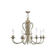 This 8 light Chandelier from the Caldwell collection by Livex Lighting will enhance your home with a perfect mix of form and function. The features include a Antique Brass finish applied by experts.   Product Features Include: Brand: Livex Lighting  Collection: Caldwell  SKU: 5168-01  UPC: 847284036406  Category: Chandelier  Finish: Antique Brass  Material: Steel  Width: 35.00  in.  Height: 31.50  in.  Diameter: 35.00  in.  Backplate/Canopy Width: 5.00  in.  Backplate/Canopy Length: 5.00  in.  I Antique Brass Lighting, Antique Brass Chandelier, 8 Light Chandelier, Chandelier Antique, Design Information, Livex Lighting, Chandelier Style, Ceiling Fan Chandelier, Brass Lighting