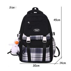 Kylethomasw Lattice College Kawaii Backpack Girl Cute Travel Backpack Trendy Cool Women School Bag Fashion Female Laptop Student Kids BagsDetails ShowAngle Show Cute Backpacks For Traveling, Plaid Bag, Plaid Backpack, Black Rucksack, Cute School Bags, Big Backpacks, Cool Women, School Bag College, Laptop Backpack Women