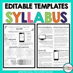 the editable templates for sylabus are great to use in any language