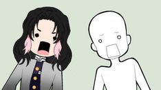 an animated image of a woman yelling at a man with his mouth open and another person standing next to her