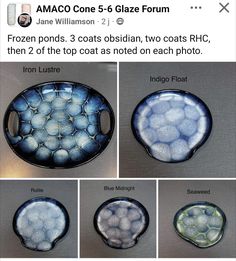 four different images of frozen balls in a glass bowl on a metal surface with text below