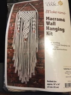 the macrame wall hanging kit is in its package