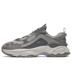 FILA Volacano Chunky F12M216101FGD (SNKR/Light/Casual/Dad Shoes/Shock-absorbing) Gray Lace-up Sneakers With Reflective Details, Gray Breathable Running Shoes For Light Sports, Gray Breathable Running Shoes For Athleisure, Gray Sneakers With Shock Absorption And Round Toe, Gray Running Shoes For Light Sports, Sporty Gray Mesh Running Shoes, Gray Mesh Athleisure Running Shoes, Dynamic Gray Mesh Running Shoes, Gray Sneakers With Shock Absorption For Light Sports