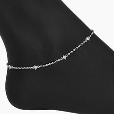 Elevate your style with the Christina Anklet in Rhodium overlay. Featuring a station CZ design, this anklet adds a touch of glamour to any outfit. Showcase your unique sense of fashion and let the glow of this anklet make you shine! *Also available in GOLD PRODUCT DETAILS Length: 9.5" + 1" extension Closure: Lobster Clasp Metal: Brass Finish: Rhodium Anklet Silver, The Glow, Brass Finish, Anklets, Lobster Clasp, Sense, Brass, Silver, Gold