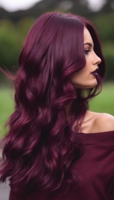 Top 25 Winter Hair Colors » Hairlogs Highlights For Dark Red Hair, Dark Red Hair Color With Highlights, Wine Hair Color, Dark Purple Hair, Plum Hair, Violet Hair, Hair Color Burgundy