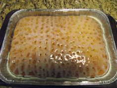 an uncooked casserole is sitting on the counter