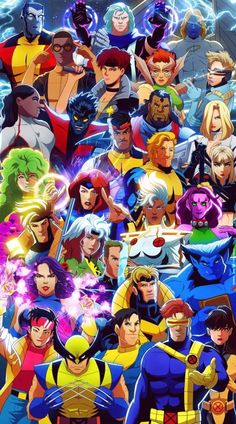 an image of many different characters in the animated movie, x - men and wolverine