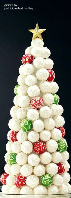 a small christmas tree made out of marshmallows