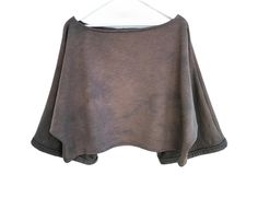 Slouchy loose fit cropped sweater for women. Handmade from organic cotton terry (no elastane) with textured side in. Hand dyed with low impact colours in mottled coffee brown. Shorter length in body with boxy shape, wide neckline and big chunky half to 3/4 length sleeves Hand or machine wash at 30'c, air dry and iron on medium setting or tumble dry as cotton. Sixth and seventh images show how this style looks on a doll. See size chart in last image. Browse more of my sweaters and jumpers here: h Handmade Tops, Pullover Sweater Women, Coffee Brown, Sweater And Shorts, Cotton Sweater, Minimalist Style, Women Pullover, Cropped Sweater, Slow Fashion