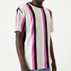 Pink Vertical Striped T-Shirt Striped T Shirt, Vertical Stripes, Pacsun, Colorful Shirts, Tee Shirts, Mens Shirts, Man Shop, Pink, T Shirt