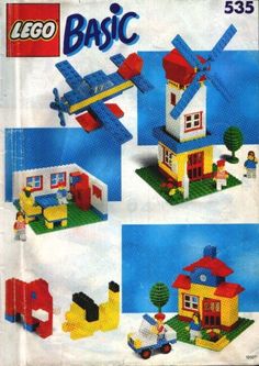 an advertisement for lego's basic house set with instructions on how to build it