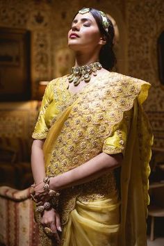 Shop for Surbhi shah Yellow Ombre Organza Saree With Blouse for Women Online at Aza Fashions Organza Saree With Blouse, Ombre Saree, Yellow Ombre, Embroidered Border, Blouse For Women, Soft Yellow, Organza Saree, Saree With Blouse, Blouse Online