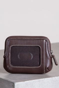 Odessa Cowhide Mini Coin Pouch Wallet | Overland Brown Travel Coin Purse With Card Slots, Brown Travel Wallet With Coin Pocket, Brown Leather Coin Purse With Zipper Closure, Brown Rectangular Coin Purse For Business, Brown Bifold Coin Purse For Travel, Leather Coin Purse With Zipper For Everyday Use, Everyday Leather Coin Purse With Zipper, Leather Coin Purse With Zipper Closure For Everyday Use, Brown Leather Travel Coin Purse