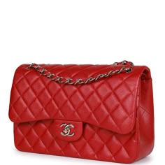 Classic Red Quilted Shoulder Bag, Luxury Red Shoulder Bag With Turn-lock Closure, Red Quilted Shoulder Bag For Formal Events, Red Quilted Shoulder Bag For Formal Occasions, Formal Red Quilted Shoulder Bag, Classic Red Shoulder Bag With Cc Turnlock Closure, Red Leather Shoulder Bag With Cc Turnlock Closure, Luxury Red Shoulder Bag With Cc Turnlock Closure, Red Designer Bag With Double Flap