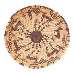 a brown and white basket with arrows on it