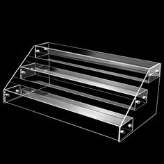 three tiered clear acrylic display case