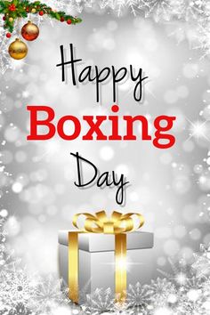 a happy boxing day card with presents