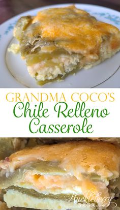 an image of grandma coco's chile relleno casserole on a plate