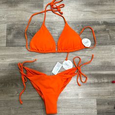 Altered State Scrunchi Butt Bikini - Nwt Orange Tie-side Bottom Swimwear For Poolside, Orange Tie-side Swimwear For Pool, Orange Tie-side Bottom Swimwear For Summer, Orange Tie-side Bottom Swimwear For Swimming, Orange Tie-side Swimwear For Summer, Orange Tie-side Swimwear, Orange Tie-side Bottom Swimwear For Beach, Orange Tie-side Bottom Swimwear, Summer Orange Tie-side Bottom Swimwear