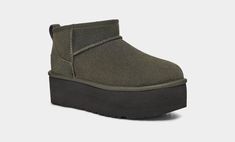 Casual Suede Platform Boots With Round Toe, Suede Boots With Lug Sole For Streetwear, Casual Suede Platform Boots, Casual Suede Platform Boots For Winter, Ankle-high Suede Boots For Streetwear, Suede Ankle-high Boots For Streetwear, Ultra Mini Platform Uggs, Mini Platform Uggs, Platform Ugg