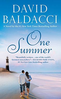 the cover of one summer by david baldacci, with an image of two people walking