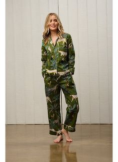 "BohoRobes Green Animal Print Cotton Pajama Set, Night Wear, Bridesmaid Pajama Set, Lounge Set, Pj Set, Cotton Dress, Gift For Her Materiel :- 100% Cotton Available Size:- S, M, L, XL *Washing Care: - Normal Hand Wash with Cold Water. *Colour of item can very by 5-10% depend upon display setting of picture  Size -: S Pajama Top: chest girth = 40 inches / 102 cm - waist girth = 40 inches / 102 cm - sleeve length = 22 inches / 56 cm - upper arm girth = 14 inches / 36 cm - length = 27.5 inches / 70 cm Pajama Pants: waist girth (adjustable) = 34 inches / 86 cm - inseam = 28.5 inches / 73 cm - thigh = 26 inches / 66 cm - length = 38.5 inches / 98 cm Size - M (Shirt) Length - 24 Inch( 61 CM ) approx Bust - 20\" Inch( 50 CM ) approx Sleeve - 21\" Inch ( 55 CM ) approx Sleeve Holly - 6\" Inch ( 15 Bridesmaid Pajama, Best Pjs, Boho Robes, Bridesmaid Pajama Set, Cotton Pajama Set, Bridesmaid Pyjamas, Cotton Pjs, Green Animals, Cotton Pajama Sets