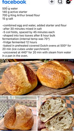 the instructions for how to make bread