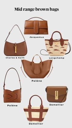 Mid Range Handbags, Mid Range Luxury Bags, Classic Bags Timeless, Purse Trends 2024, Brown Bag Aesthetic, Brown Handbag Outfit, Brown Purse Outfit, Old Money Bags