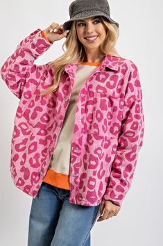 LONG SLEEVE ANIMAL WASHED DENIM JACKET Features Collared neckline Boxy and loose fit Chest patch pocket Rounded bottom hem Animal print Fabric 90% Cotton 10% Rayon ET70088 Umgee Clothing, Animal Print Fabric, Umgee Dress, Umgee Tops, Twill Shirt, Curvy Jeans, Love Clothing, Washed Denim, Hats For Sale