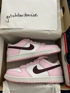 (eBay) Find many great new & used options and get the best deals for Nike Dunk Low Lo Size 2.5 (PS) Pink Foam at the best online prices at eBay! Free shipping for many products! Nike Dunk Lows, Nike Dunks Low, Dunk Lows, Dunks Low, Custom Cursor, Tenis Nike, Dunks Nike, Cute Sneakers, Shoe Inspo