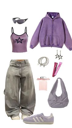 #purple #aesthetic #love 🪻💜🦭 Indie Streetwear Aesthetic, Aphmau Outfits Ideas, What To Wear With A Purple Shirt, Light Purple Aesthetic Outfit, Clothes Purple Aesthetic, Pastel Purple Clothes Aesthetic, Purple Acubi Outfit, Purple Outfit Inspo Aesthetic, Pastel Baddie Outfits