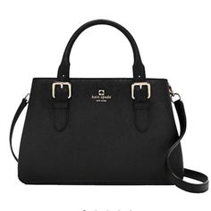 New York Cove Street Provence Black/Light Gold Leather Satchel Great Condition Bags Kate Spade, Black Leather Satchel, Gold Leather, Kate Spade Bags, Kate Spade Bag, Black Light, Leather Satchel, Kate Spade Top Handle Bag, Provence