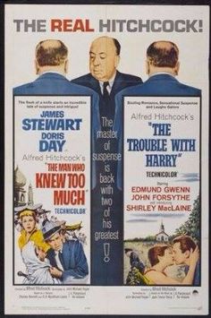 a movie poster for the film trouble with harry starring as two men and one woman