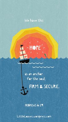 a poster with an anchor in the ocean