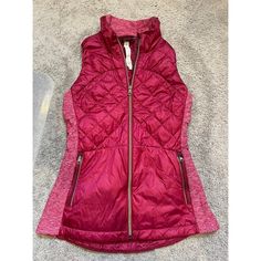 Women’s Lululemon Down For A Run Vest Size 6, Berry Rumble Color Coats Women, Lululemon Athletica, Coats For Women, Berry, Jackets For Women, Jackets & Coats, Size 6, Running, Red