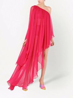 Dolce & Gabbana one-shoulder drape-detail Dress - Farfetch Conservative Outfits, Pink Dress Women, Halterneck Mini Dress, Charmeuse Dress, Tulle Midi Dress, Corset Midi Dress, Dress Drape, Bustier Dress, Layer Dress