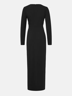 Maxi dress with a belt and wrap imitation :: LICHI - Online fashion store Sleek Long Sleeve Maxi Dress, Belted Maxi Dress For Workwear, Elegant Long Sleeve Maxi Dress With Side Slits, Formal Long Maxi Dress With Side Slits, Fitted Maxi Length Wrap Dress, Fitted Maxi Wrap Dress For Evening, Fitted Maxi Length Wrap Dress For Evening, Formal Long Sleeve Maxi Dress In Elastane, Formal Long-sleeve Elastane Maxi Dress