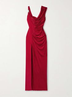 Luxury Pre-draped Evening Slip Dress, Luxury Pre-draped Fitted Gown, Red Silk Pre-draped Evening Dress, Luxury Red Pre-draped Evening Dress, Luxury Red Bias-cut Dress, Versace Gown, Fancy Fits, Versace Dress, Versace Outfit